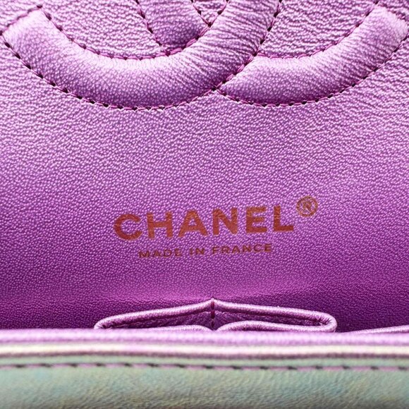Chanel  Classic Double Flap Medium Quilted Iridescent Leather Shoulder Bag - Picture 14 of 14